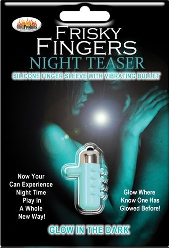 Glow in the Dark Silicone Finger Vibrator with Bullet Vibe Blue BULLETS