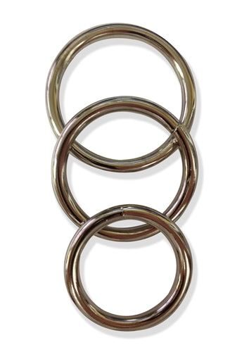 Sportsheets Seamless Metal O-Ring 3 Pack Set of 3 Sizes with 1.5 Inch, 1.75 Inch, and 2 Inch Diameter Silver Metal Rings Silver Harnesses & Strap-Ons