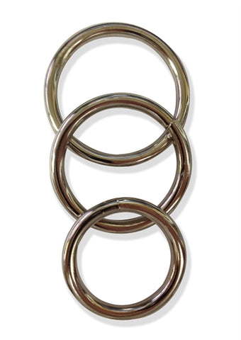 Sportsheets Seamless Metal O-Ring 3 Pack Set of 3 Sizes with 1.5 Inch, 1.75 Inch, and 2 Inch Diameter Silver Metal Rings Silver Harnesses & Strap-Ons