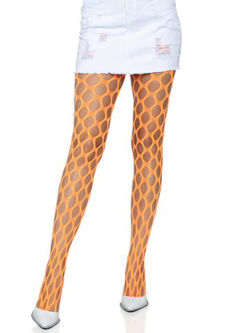 Jumbo Pothole Neon Green Net Tights One Size Adult Hosiery Hosiery