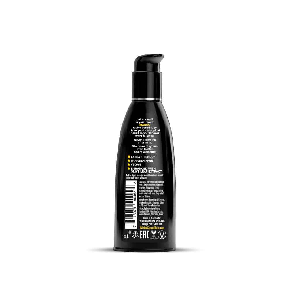 Wicked Aqua Mango Water Based Lubricant 60 ml Bottle Flavoured Lube