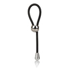 E-Z Cinch Silicone Lasso Adjustable Stretchy Pleasure Ring with Tightening Bead in Black Black > Cock Ring > Adjustable