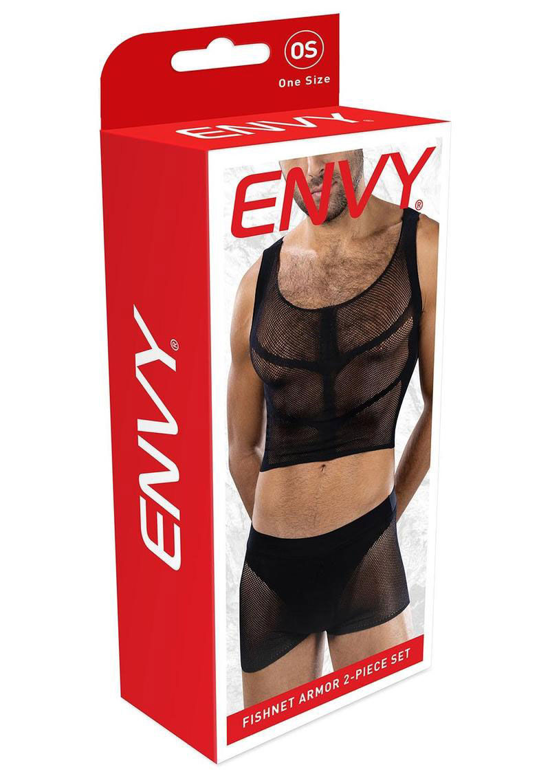 Fishnet Armor 2 Piece Set (Black) – Lightweight Breathable Lingerie Set Black One Size > Clothes > Lingerie Sets
