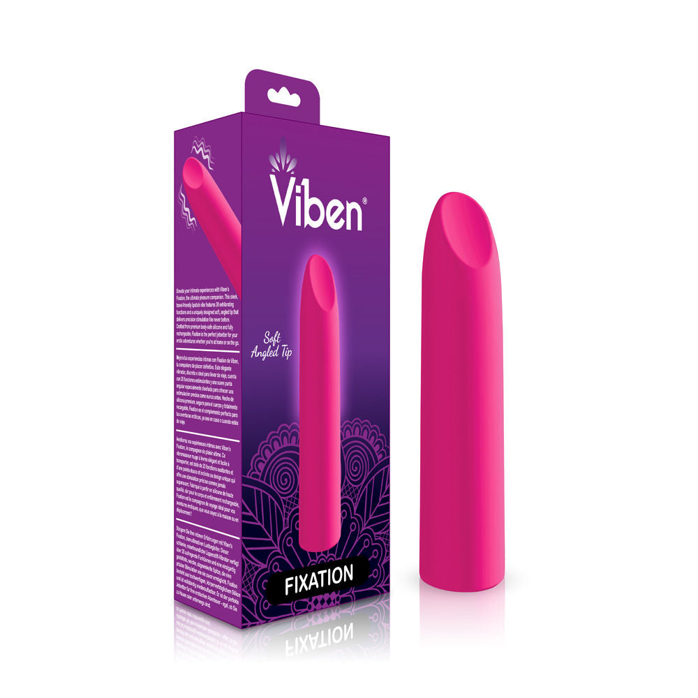 Viben Fixation Hot Pink Lipstick Bullet Vibrator with 20 Modes Pink BULLETS