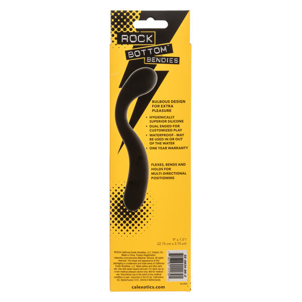 Rock Bottom Bendies Bendy Pleasure Probe Anal Toy Black Black Prostate Tools