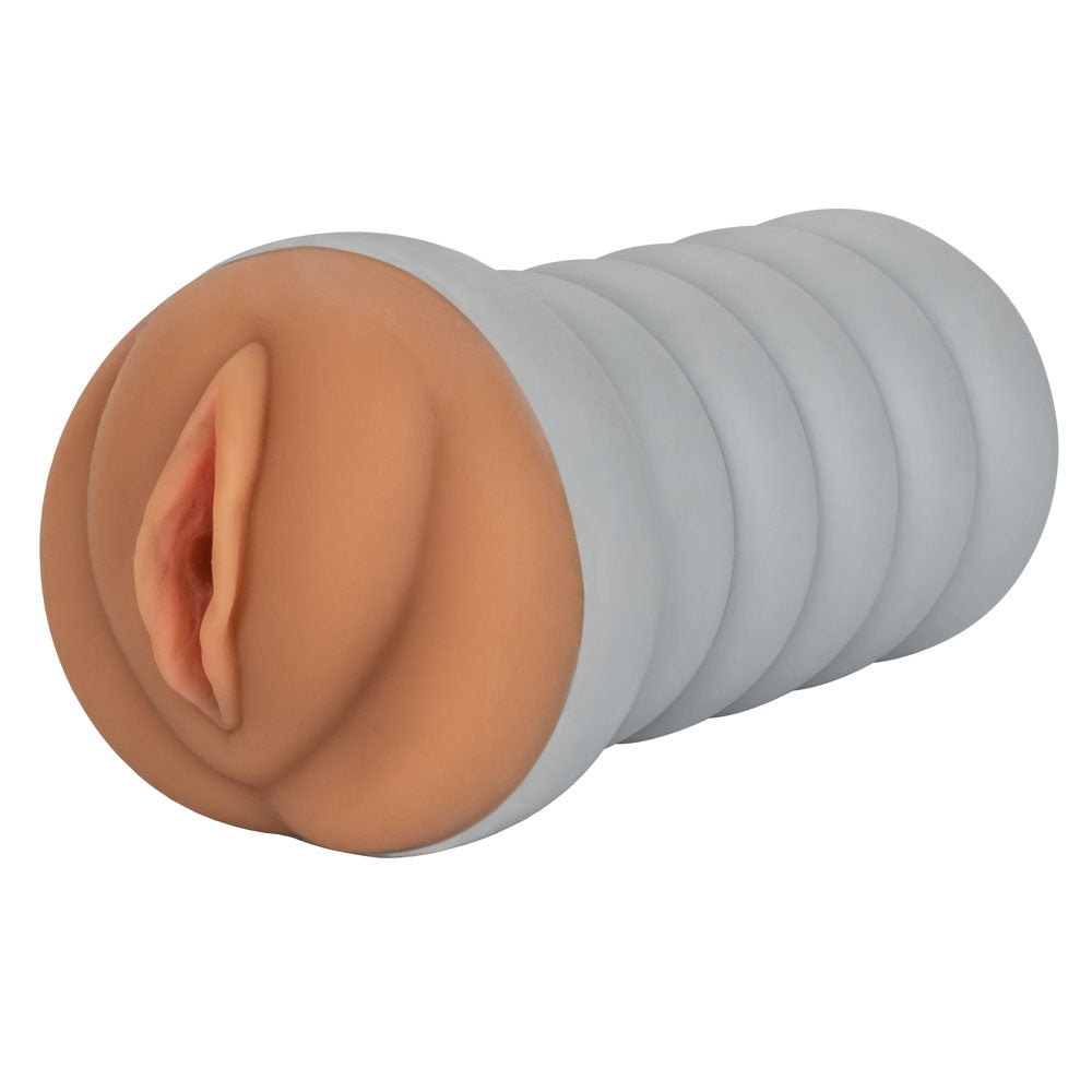 Gripper Ribbed Tight Pussy Brown Masturbator Strokers - Manual