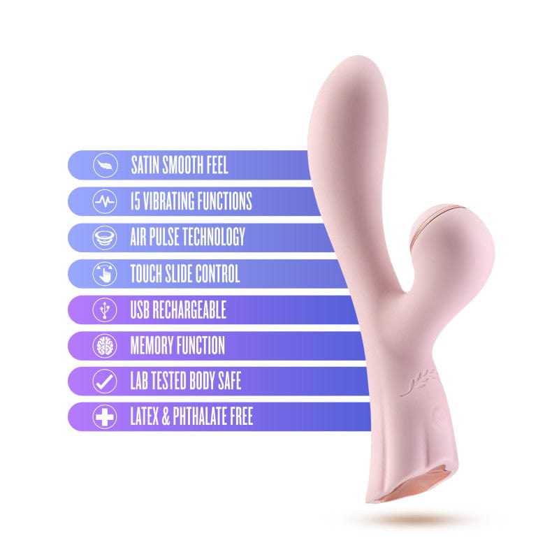 Blush Novelties AIR PULSATION Pink Lush Isabelle -  -  20.3 cm USB Rechargeable Vibrator with Air Pulse 819835026570