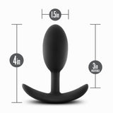 Blush Novelties ANAL TOYS Black Anal Adventures Platinum Vibra Slim Plug -  10.1 cm Butt Plug with Internal Ball 819835026419