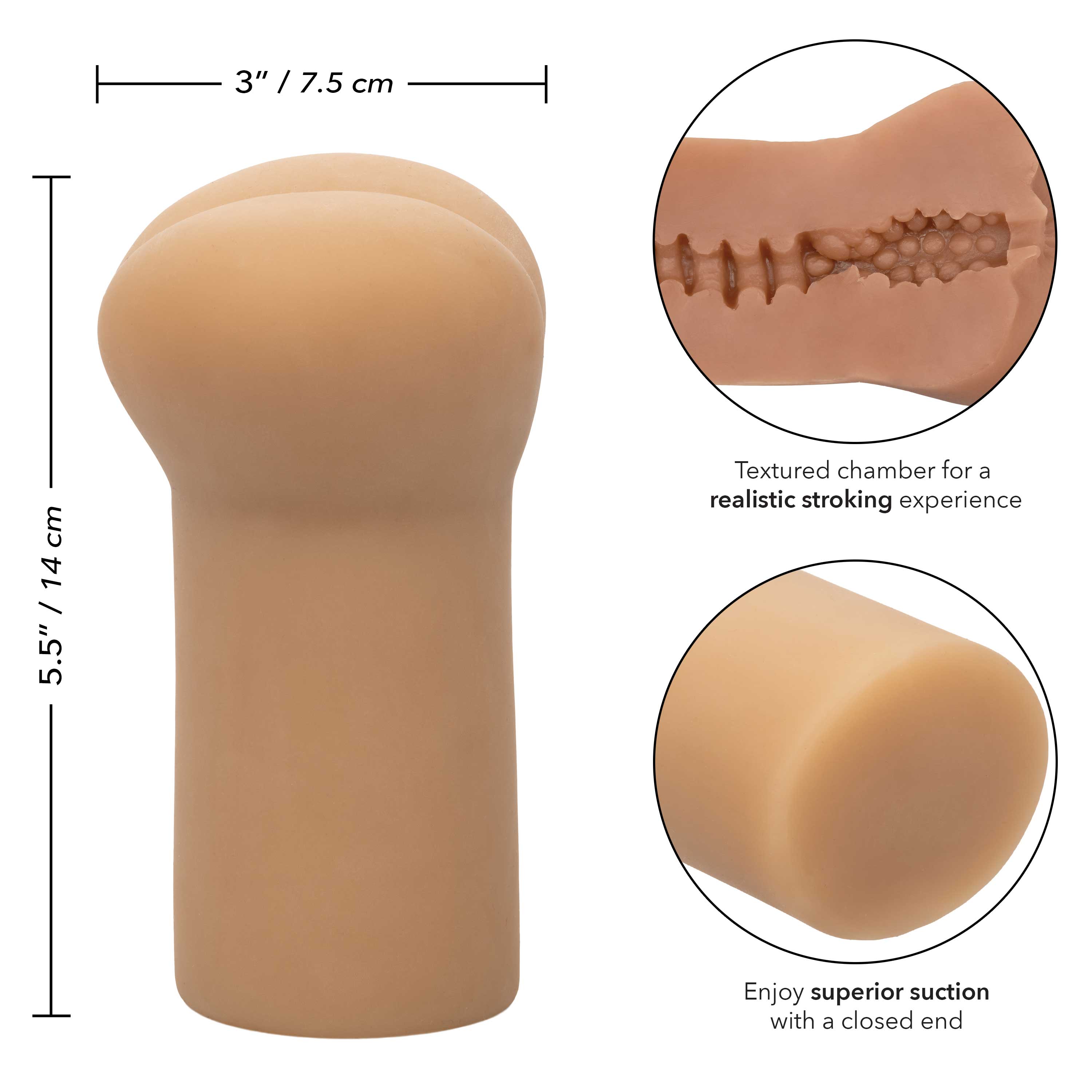 Cheap Thrills The Leather Daddy Stroker 5.5 Inch Flesh Tone with Pure Skin Material Strokers - Manual