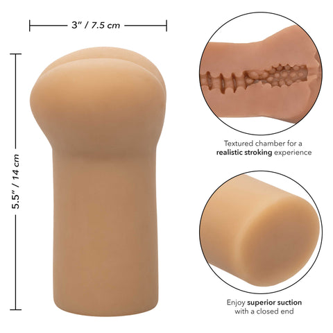 Cheap Thrills The Leather Daddy Stroker 5.5 Inch Flesh Tone with Pure Skin Material Strokers - Manual