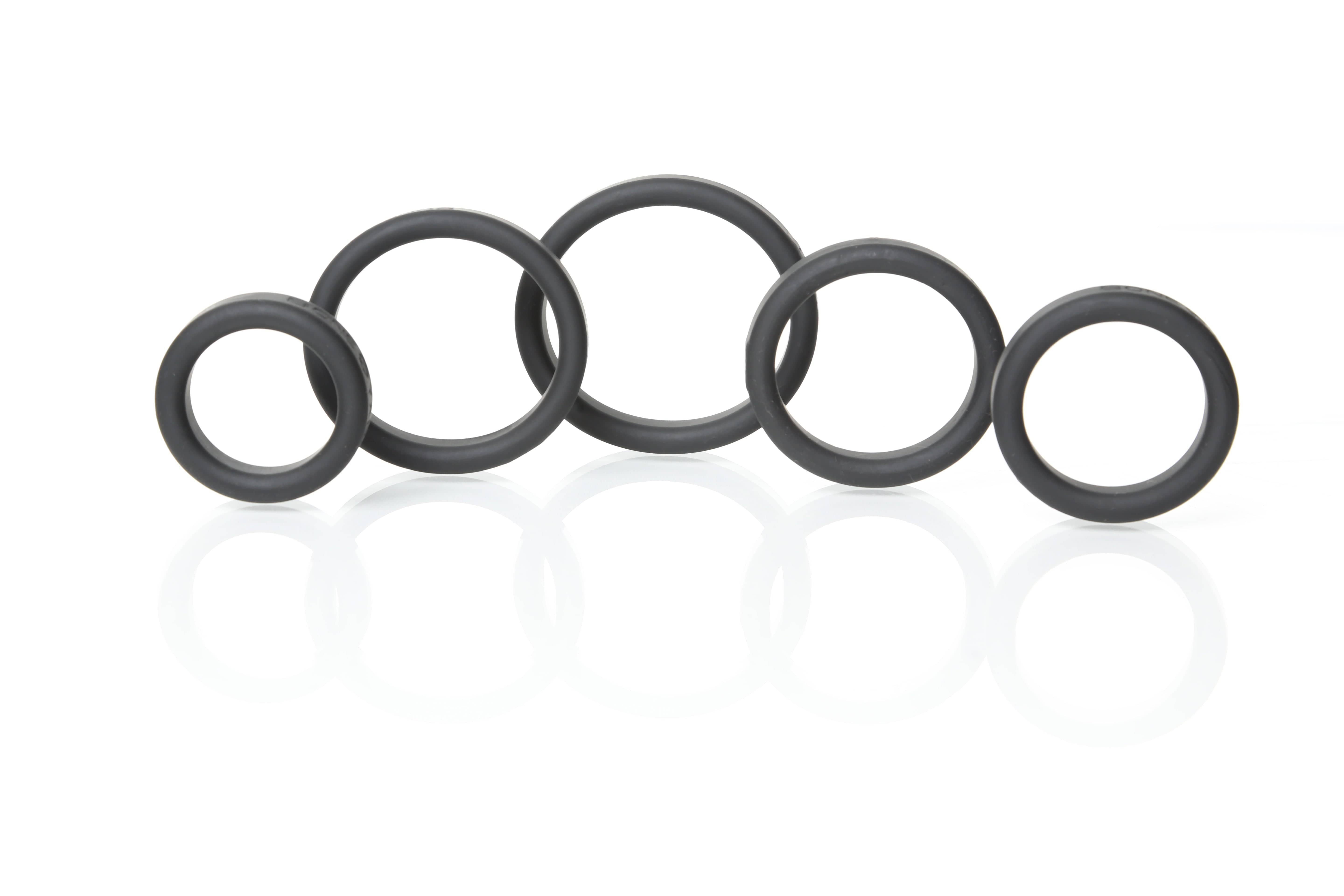 Boneyard Silicone Ring Five Piece Kit Black Cockrings