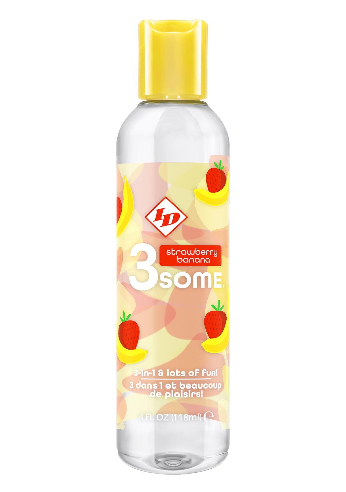 ID 3some Strawberry Banana Flavored Lubricant – 118ml Triple-Use Lubricant > Lube > Flavoured