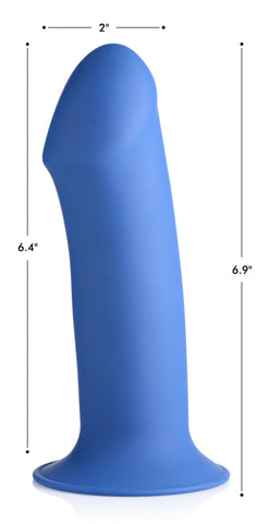 Squeezable Thick Phallic Silicone Dildo with Moldable Shape Blue Blue DONGS