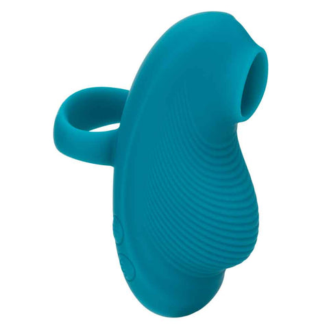 Envy™ Handheld Suction Massager in Teal Blue with 3 Suction Speeds and 7 Vibration Functions, USB Rechargeable Silicone Full Body Massager Vibrators