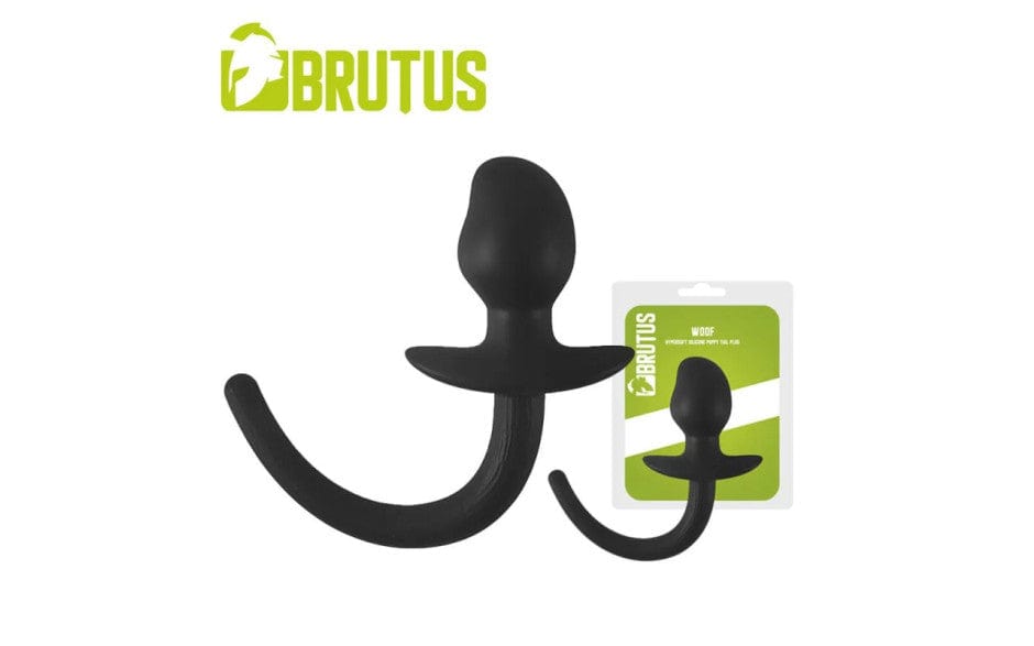 Brutus Adult Toys Black Woof Hyper Soft Silicone Puppy Tail Plug 8720195153825
