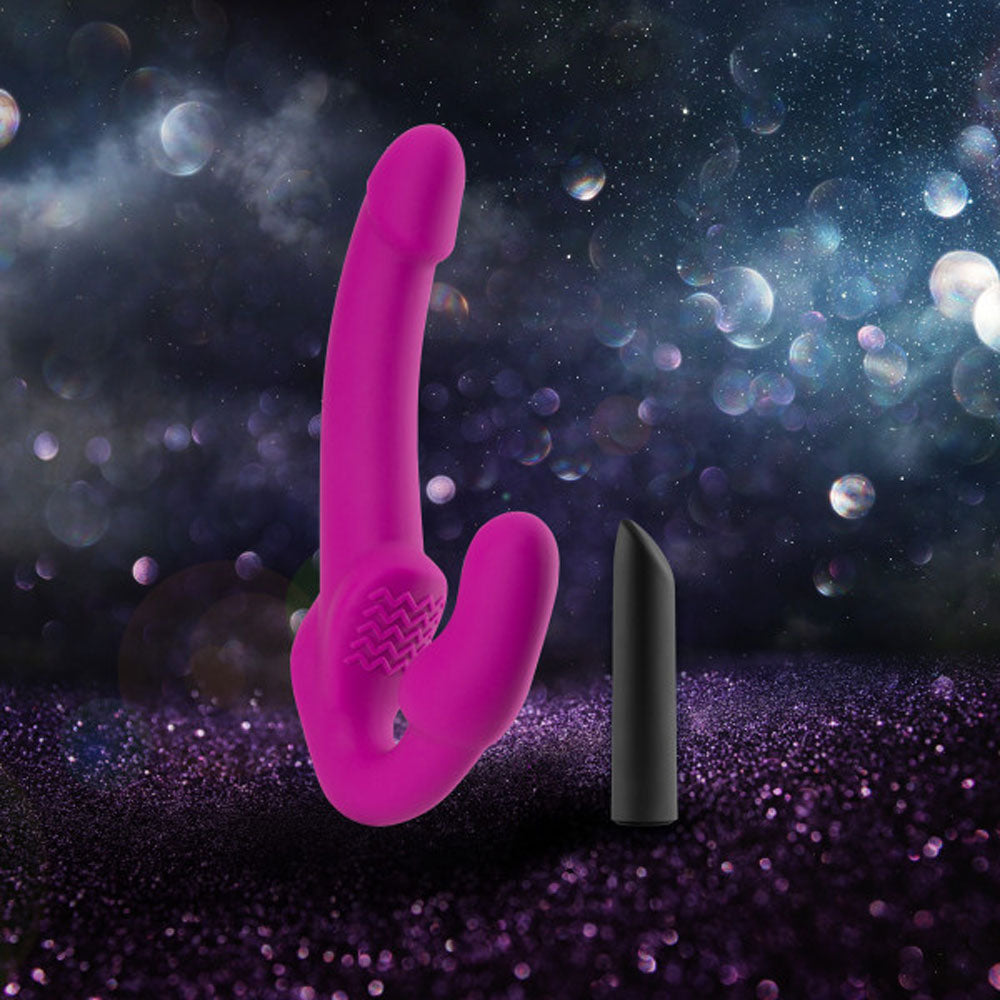 Temptasia Estella Strapless Silicone Dildo Pink Vibrating Toy > Realistic Dildos and Vibes > Strapless Strap Ons