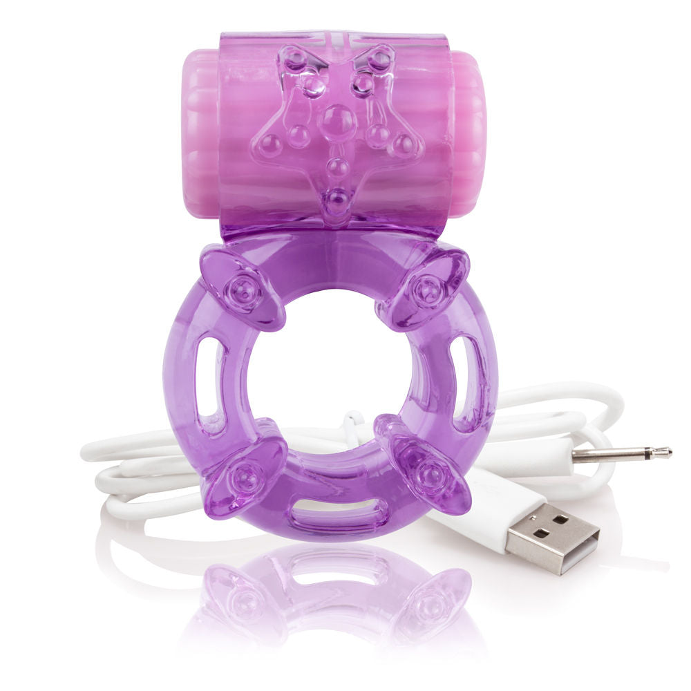 Charged Big O Blue Stretchy Cock Ring for Enhanced Pleasure Purple Cock Rings Vibrating