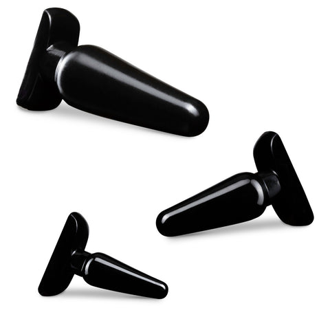 Anal Adventures 3 Pc Basic Plug Kit Black > Anal Range > Butt Plug Kits