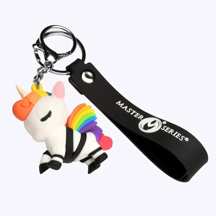 Bondage Unicorn Keychain (White Rainbow Mane) – Quirky Accessory Keychain > Novelties > Keychains