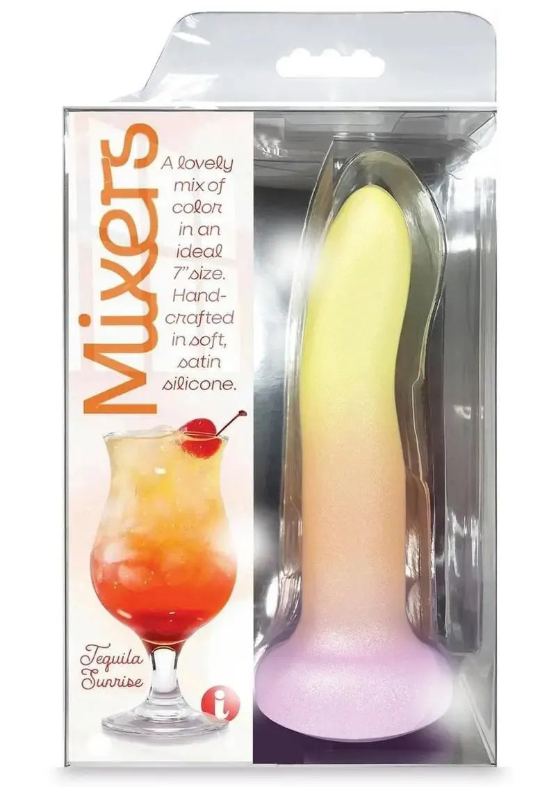 Mixers Tequila Sunrise (Yellow Orange Pink) – 8 Inch Silicone Dildo Multi > Dildos > Neutral Dildos
