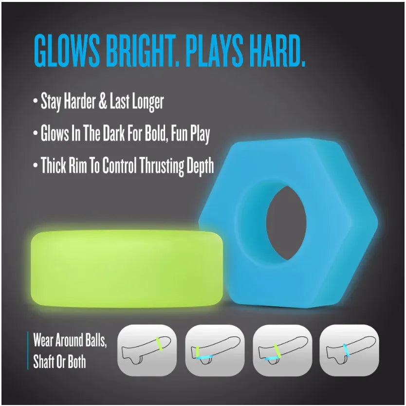 Performance Plus Flash Glow in the Dark – Premium 2-Ring Set Cock Ring > Cock Ring > Sets