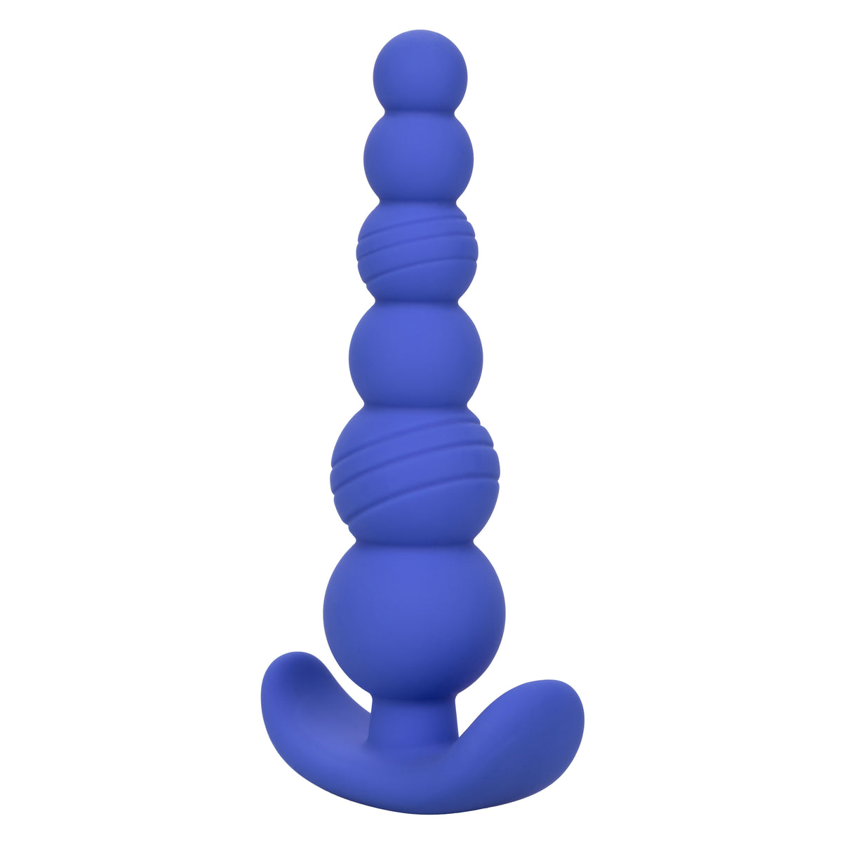 Cheeky X-6 Beads Silicone Anal Probe in Purple with Gradually Beaded Shaft and Pull Handle Base 5 Inch > Anal Range > Butt Plugs