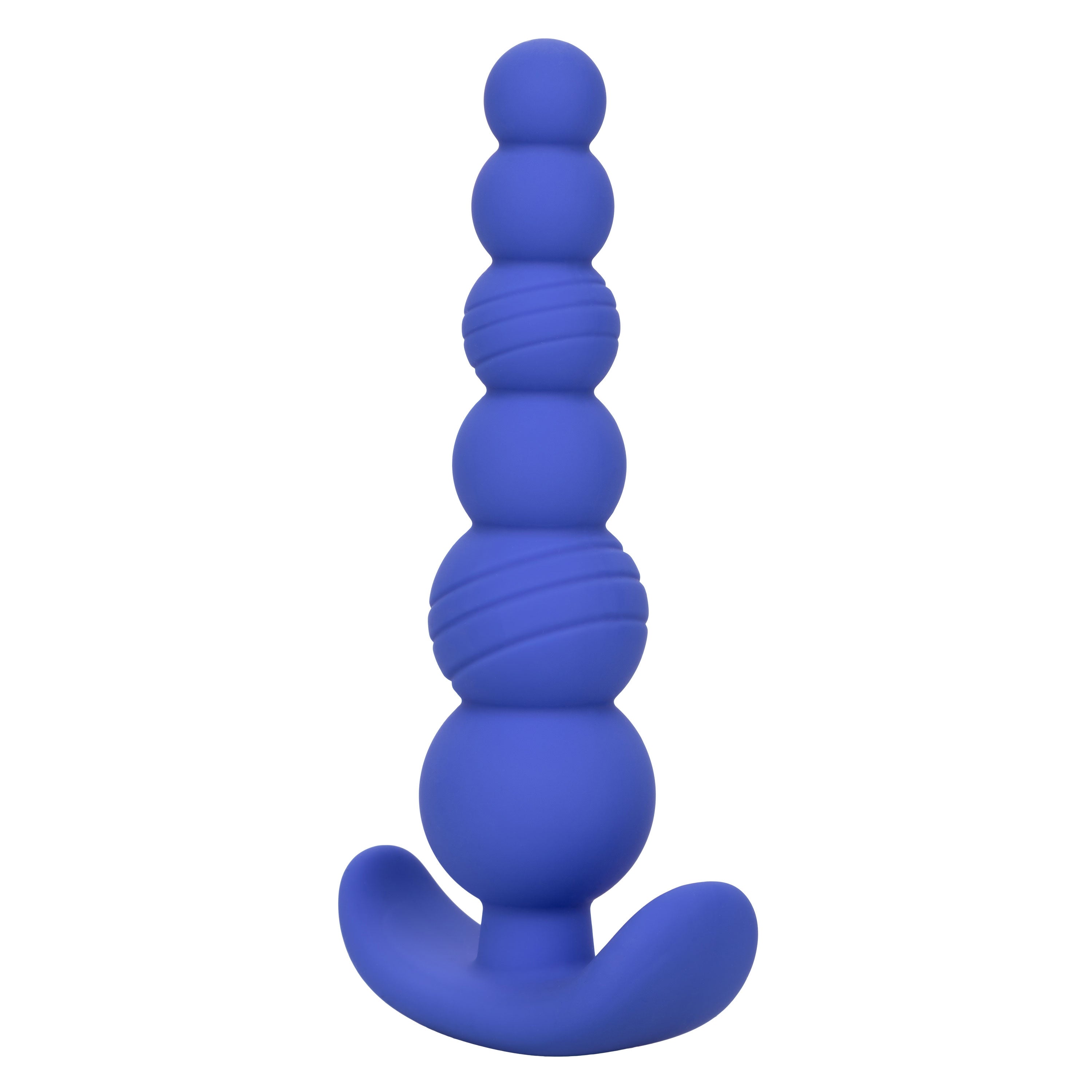 Cheeky X-6 Beads Silicone Anal Probe in Purple with Gradually Beaded Shaft and Pull Handle Base > Anal Range > Butt Plugs
