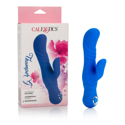 Posh Blue Silicone Thumper Dual Massager with 3 Speeds VIBRATORS-RABBIT