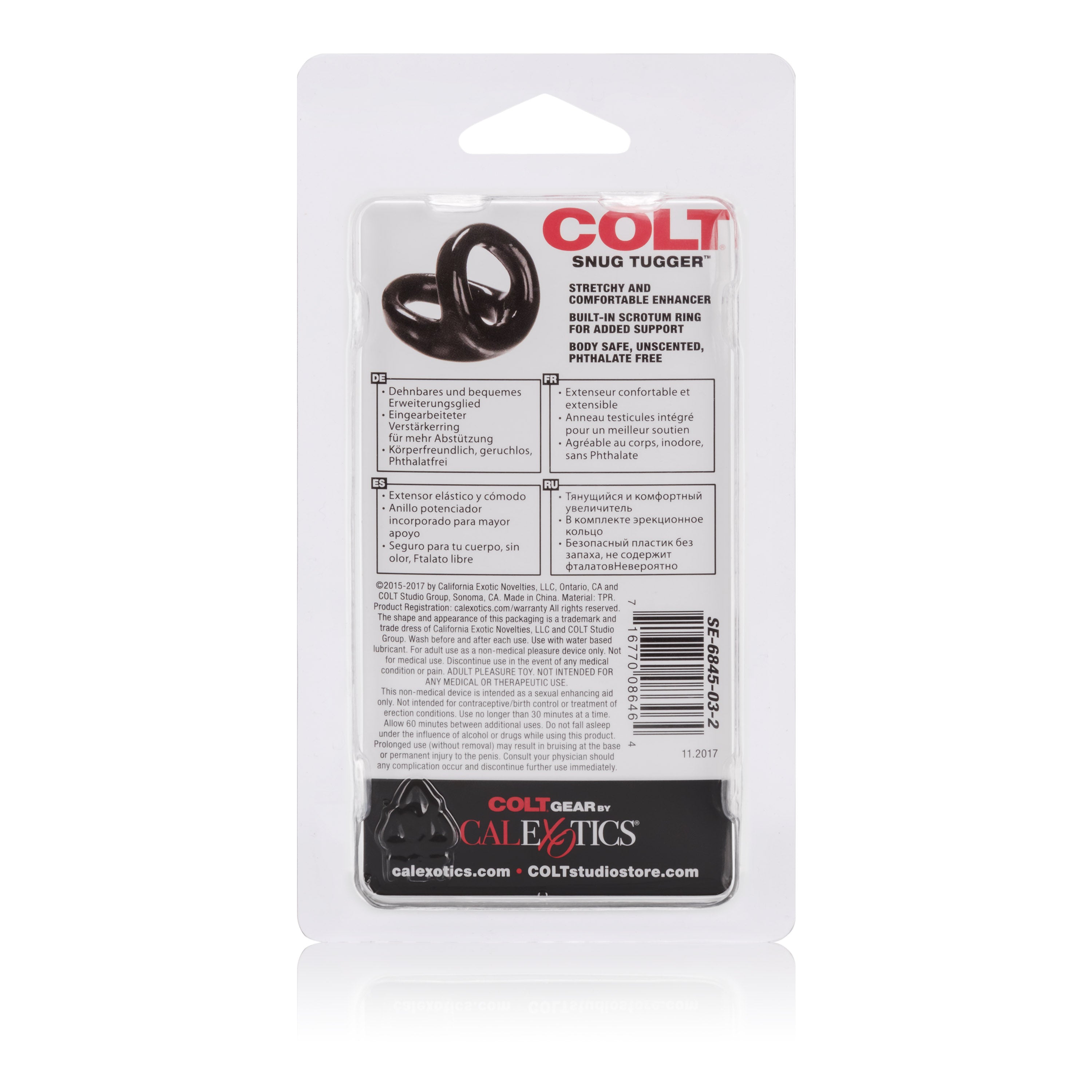 Colt Snug Tugger Black Double Cock Ring with Scrotum Support COCK RINGS Sling