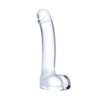 Glas 7 Inch Realistic Curved G-Spot Dildo with Ribbed Tip > Glass > Dildos