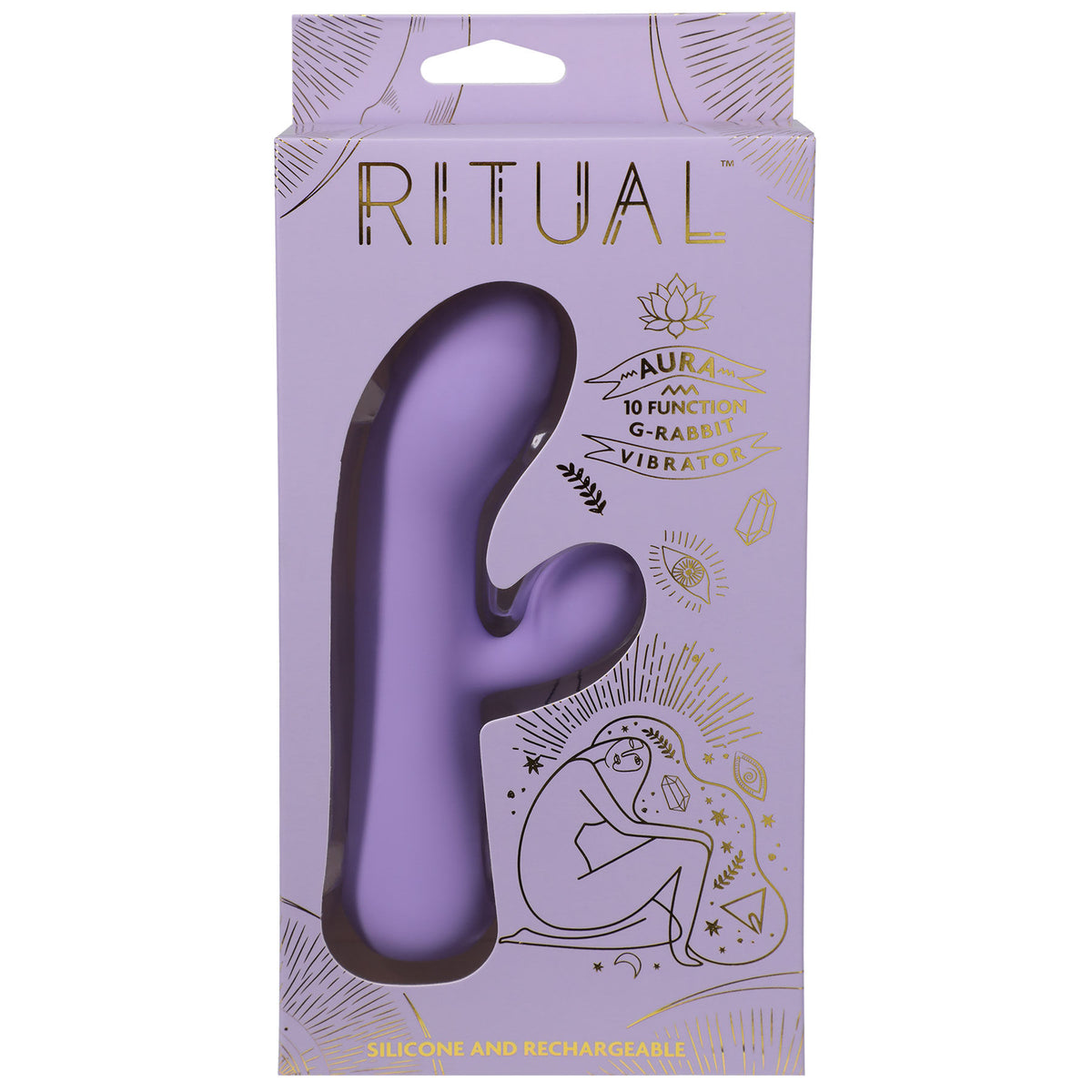Aura Rechargeable Silicone Rabbit Vibrator in Soft Lilac Purple VIBRATORS-RABBIT