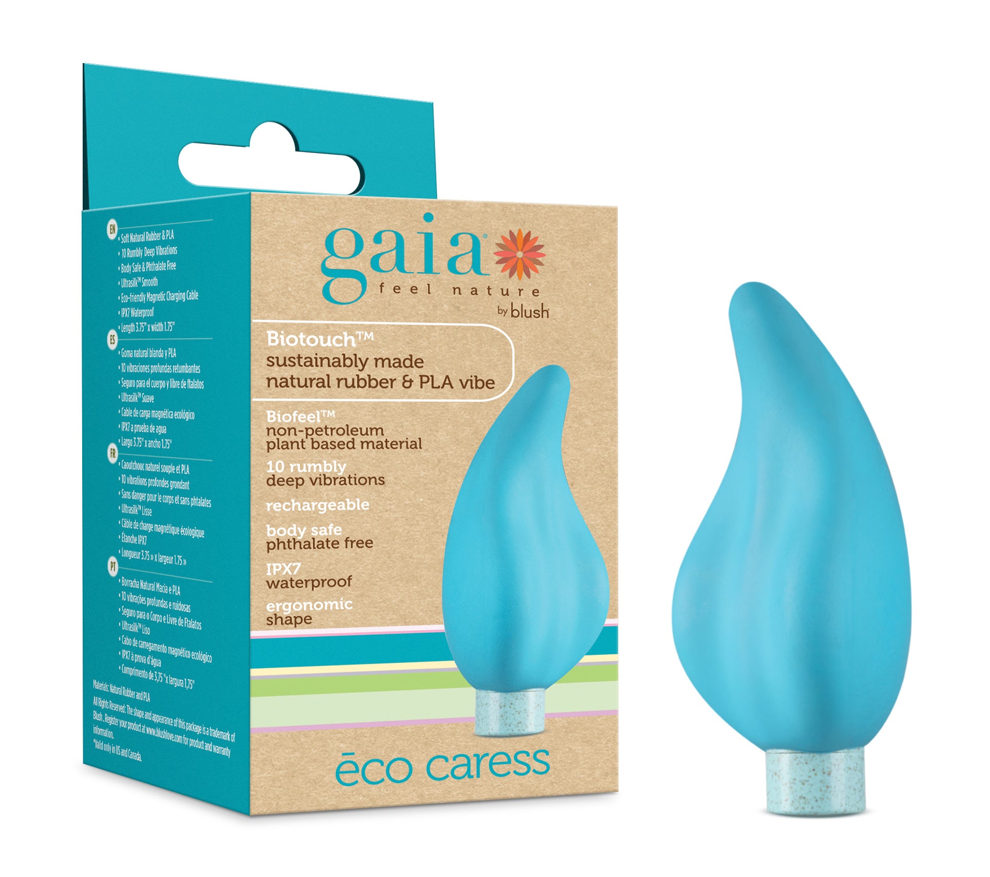 Gaia Eco Caress Aqua Eco-Friendly Vibrator with 10 Modes > Vibrators > Mini Vibrators