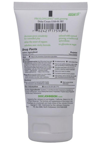 Prolonging Delay Cream for Men with Benzocaine 2 oz Bottle > Essentials > Mens Enhancers