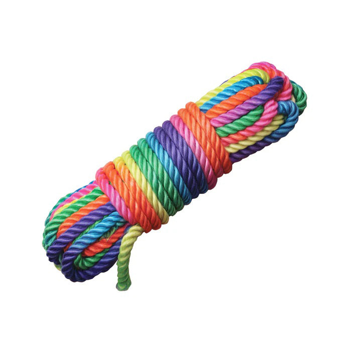 Rainbow 16ft Neon Shibari Rope – Nylon Bondage Rope for BDSM Play > Bondage Gear > Rope