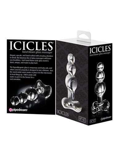 Icicles Clear Glass Anal Plug with Tapered Tip for Comfort > Sex Toys > Glass