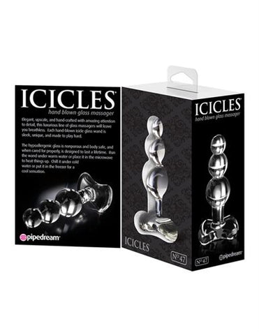 Icicles Clear Glass Anal Plug with Tapered Tip for Comfort > Sex Toys > Glass