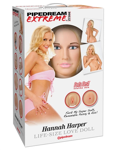 Pipedream Extreme Dollz Hannah Harper – Life-Size Inflatable Love Doll with Removable Inserts
