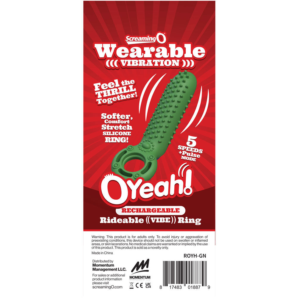 Oyeah Rechargeable Silicone Rideable Vibe Ring – Premium Silicone Vibrating Ring > Cock Ring > Vibrating
