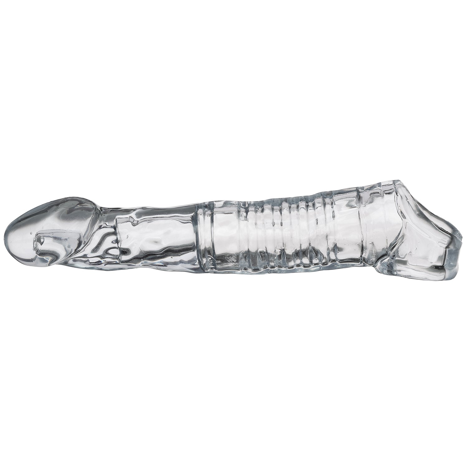 Cloud 9 Novelties Extend XL Clear Penis Sleeve 7.25 Inch with Balls Strap Sleeve > Sex Toys For Men > Penis Sleeves