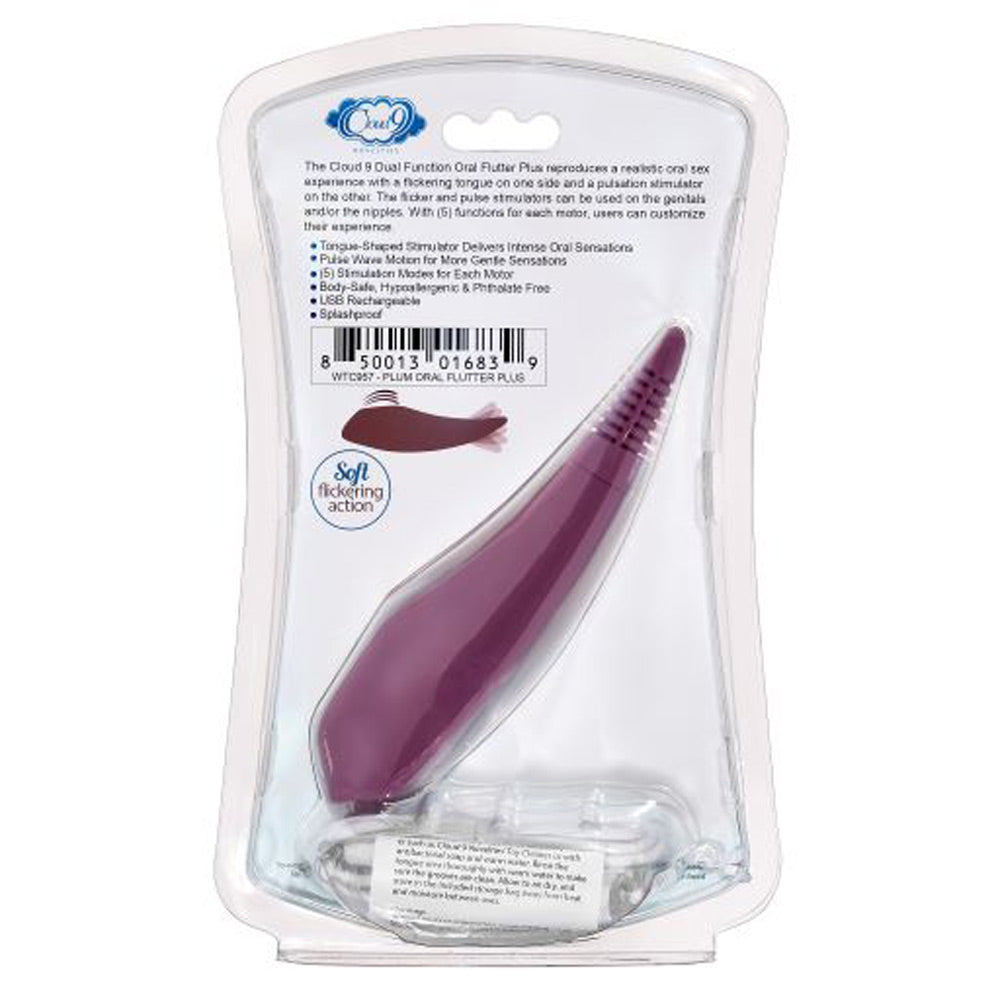 Cloud 9 Oral Flutter Plus (Plum) – Dual Function Oral Sex Simulator > Vibrators > Ladies > Clitoral Vibrators and Stimulators