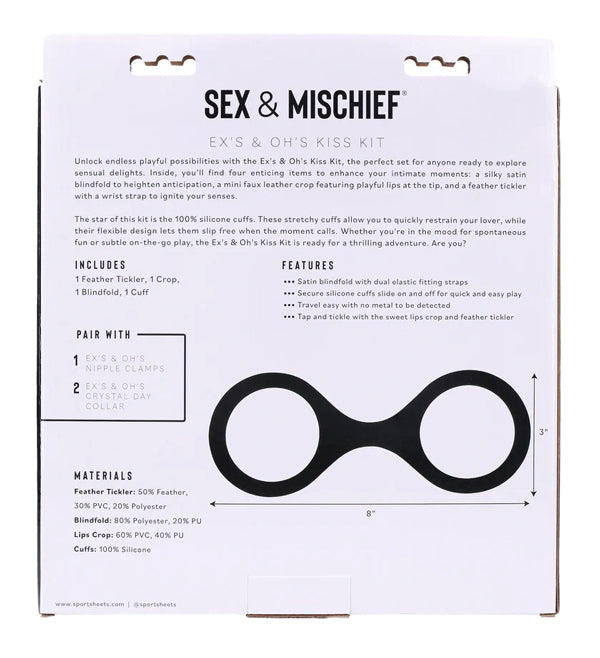 Ex's and Oh's Kiss Kit Erotic Bondage and Couples Toy Set Red > Bondage Gear > Bondage Kits