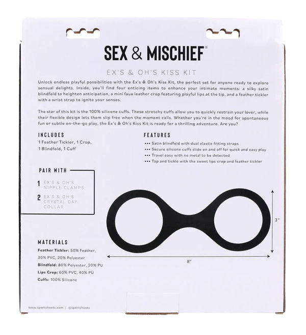 Ex's and Oh's Kiss Kit Erotic Bondage and Couples Toy Set Red > Bondage Gear > Restraints