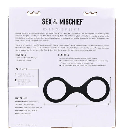 Ex's and Oh's Kiss Kit Erotic Bondage and Couples Toy Set Red > Bondage Gear > Restraints