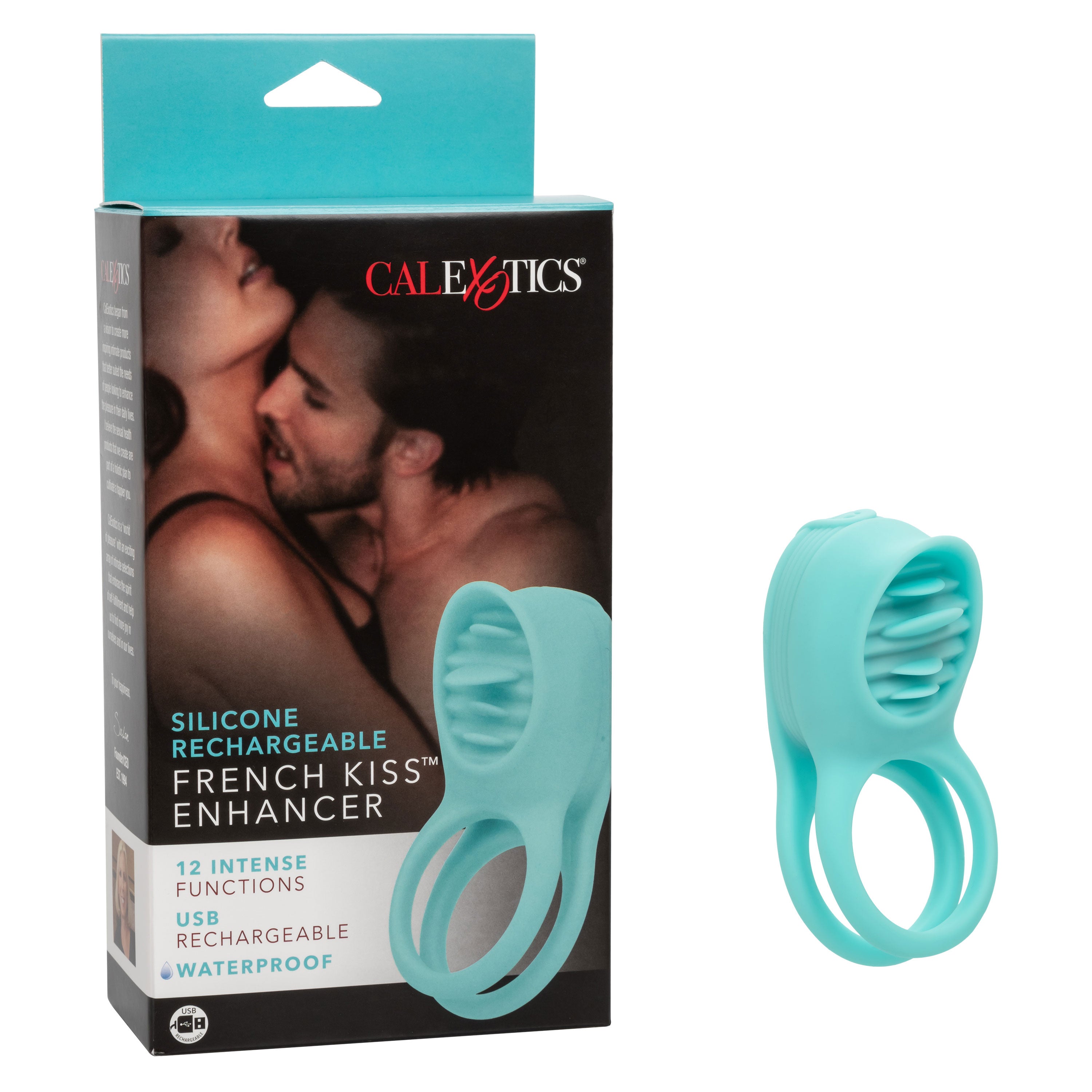 Silicone Rechargeable Vibrating French Kiss Enhancer Ring Cock Rings Vibrating