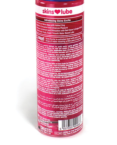 Skins Excite Tingling Water-Based Lubricant – 4.4oz Personal Lubricant > Lube > Water Based