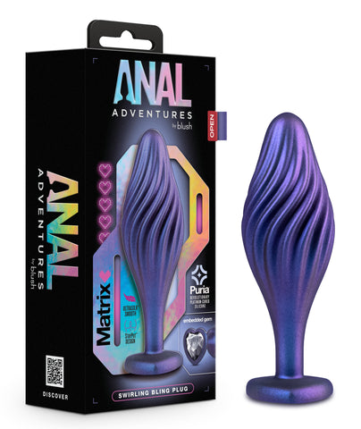 Anal Adventures Swirling Bling Plug Sapphire Anal Toy > Anal Range > Jewel Butt Plugs