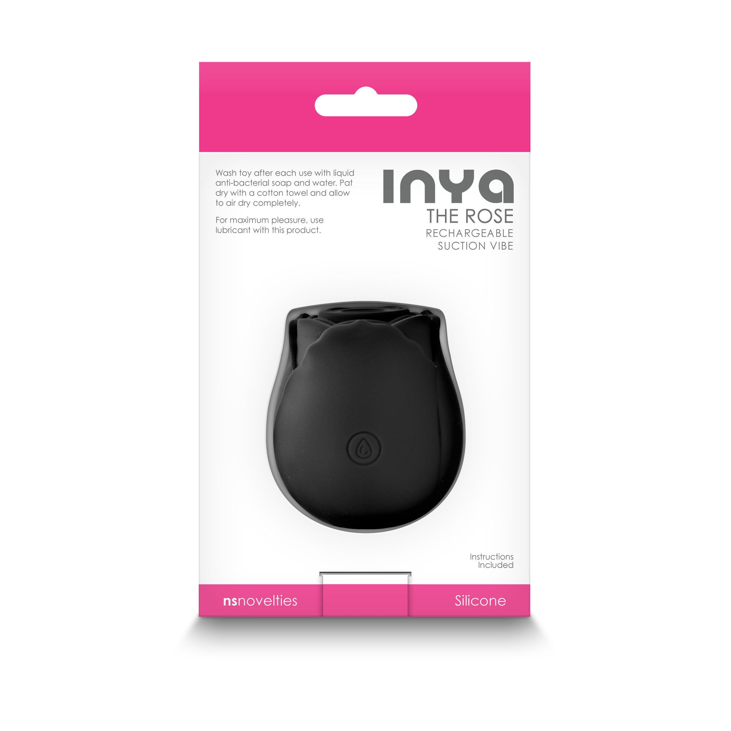 Inya The Rose (Black) – Rechargeable Waterproof Suction Vibrator > Sex Toys For Ladies > Rose Stimulators