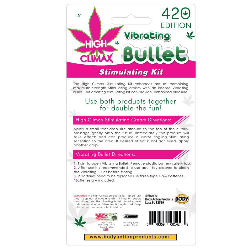 High Climax Vibrating Bullet Stimulating Kit – Vibrator and Stimulating Cream Set Enhancers Female