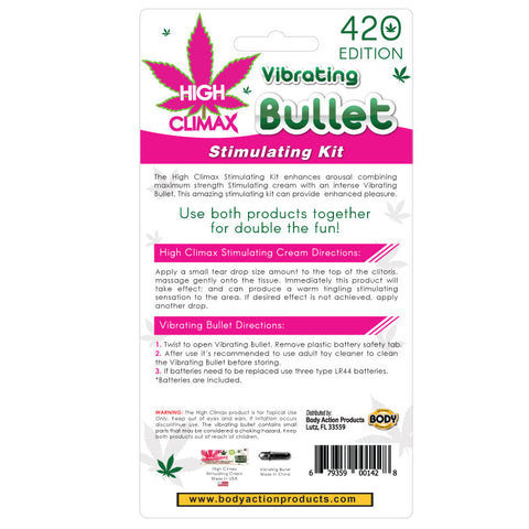 High Climax Vibrating Bullet Stimulating Kit – Vibrator and Stimulating Cream Set Enhancers Female