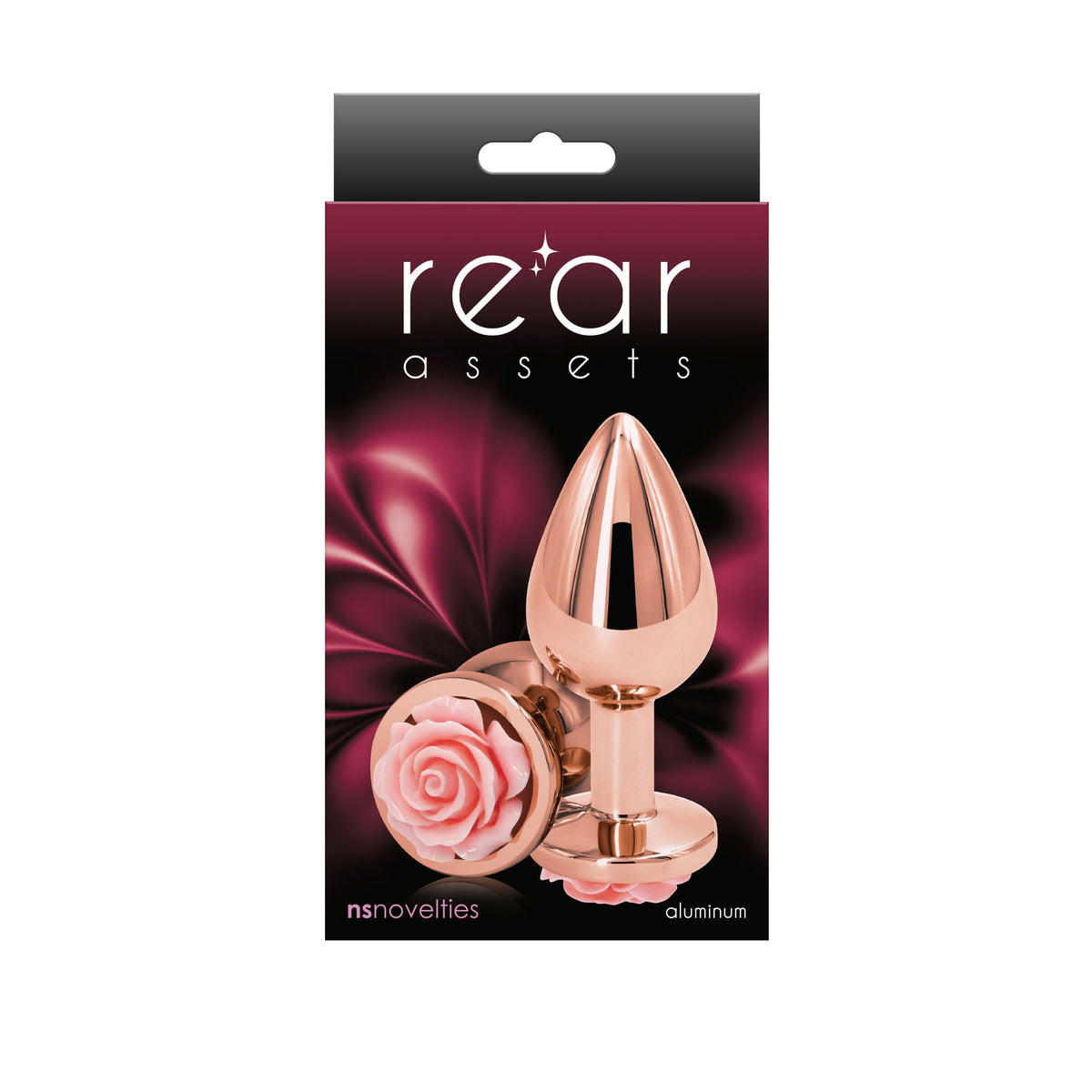 Rear Assets Rose Medium (Pink) – 8.9 cm Chrome-Plated Metal Butt Plug Pink Medium > Anal Range > Jewel Butt Plugs